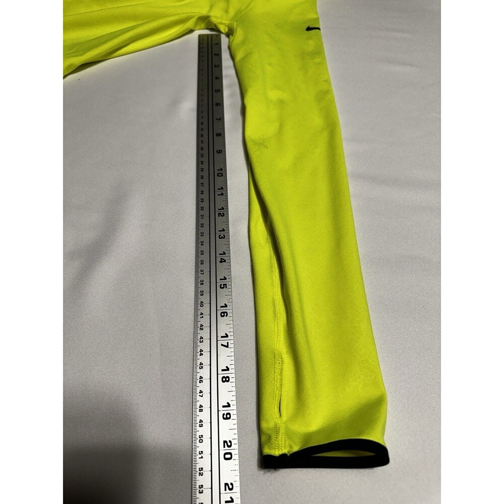 Nike Pro Dri Fit HyperWarm 1/2 Zip Pullover Running Yellow Women’s Large *READ - Picture 10 of 13